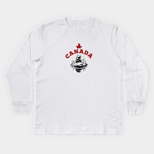 Canadian Beaver Small Kids Long Sleeve T-Shirt